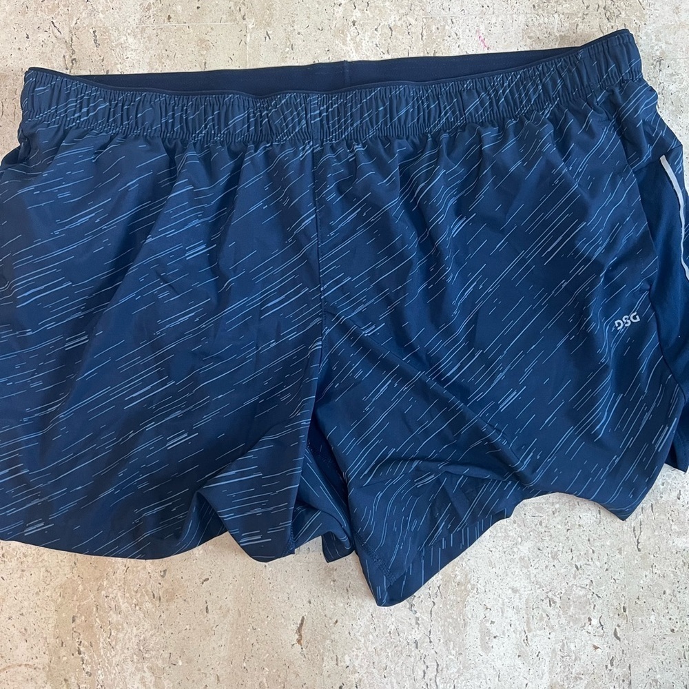 DSG Men’s 5” Stride Run Lined Shorts Cosmic Streaks Univ Navy Size 3XL